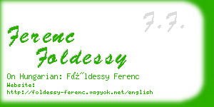 ferenc foldessy business card